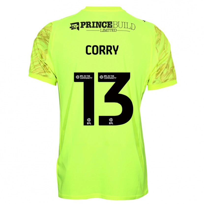 Danxen Hombre Camiseta Neive Corry #13 Negro Verde Fluorescente Portero Equipación 2025/26 La Camisa