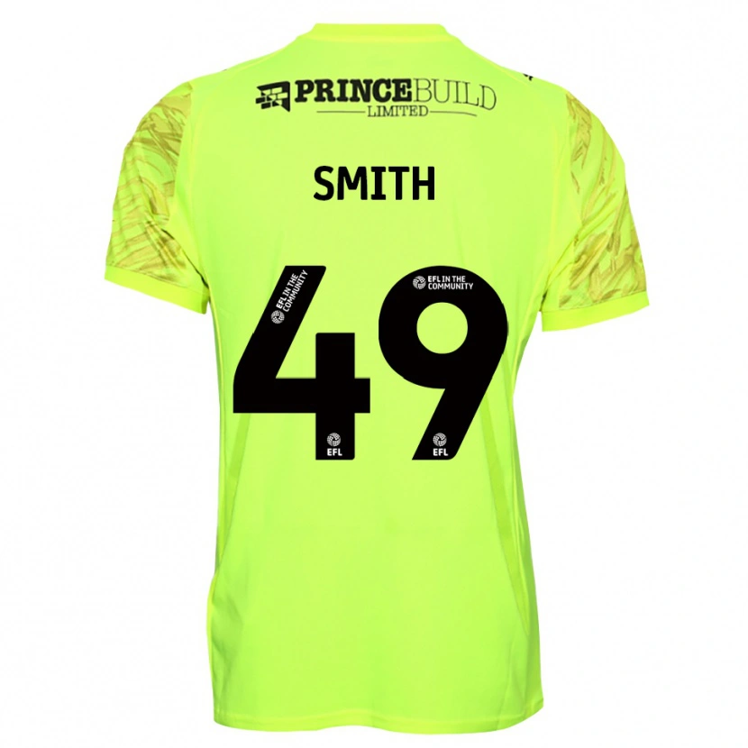 Danxen Hombre Camiseta Bastian Smith #49 Negro Verde Fluorescente Portero Equipación 2025/26 La Camisa