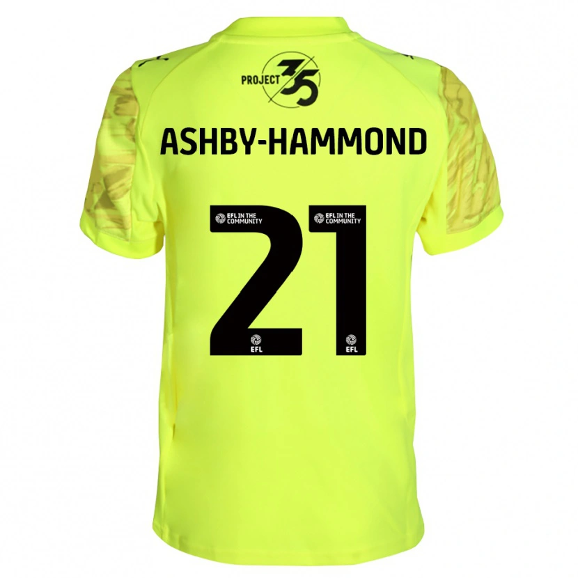 Danxen Hombre Camiseta Luca Ashby-Hammond #21 Negro Verde Fluorescente Portero Equipación 2025/26 La Camisa