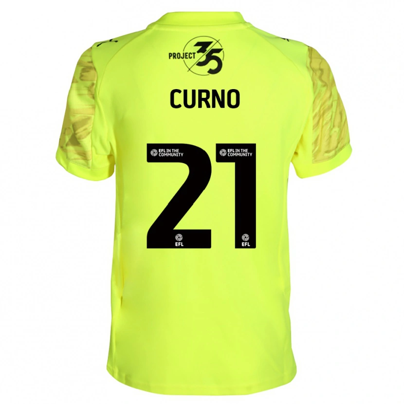 Danxen Hombre Camiseta Maddi Curno #21 Negro Verde Fluorescente Portero Equipación 2025/26 La Camisa