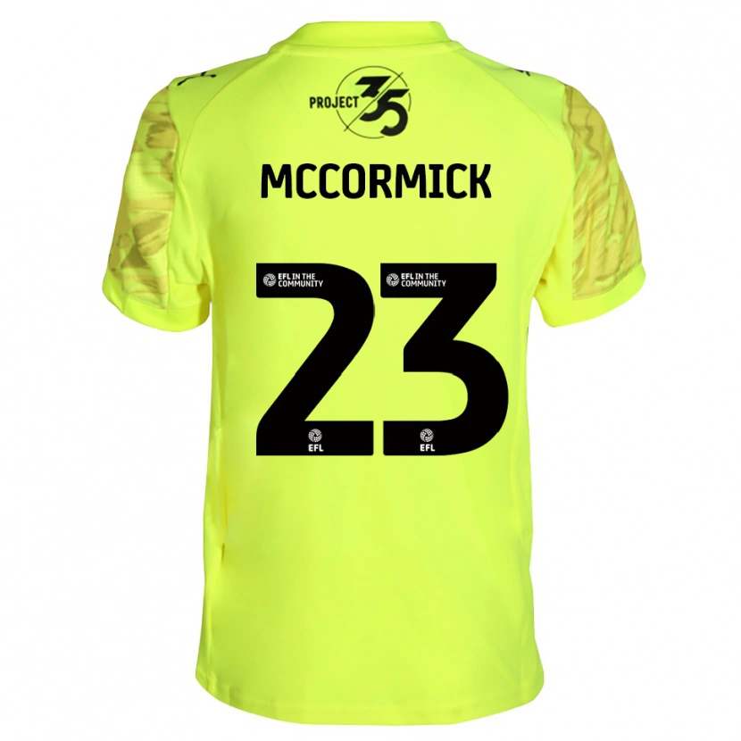Danxen Hombre Camiseta Leo McCormick #23 Negro Verde Fluorescente Portero Equipación 2025/26 La Camisa