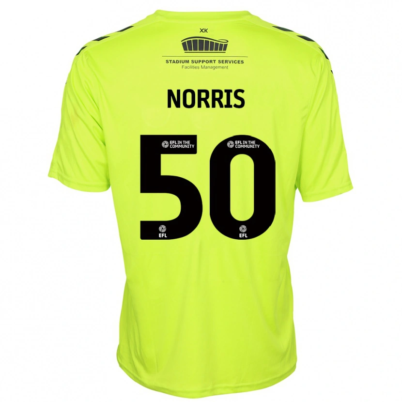Danxen Hombre Camiseta Will Norris #50 Verde Fluorescente Portero Equipación 2025/26 La Camisa