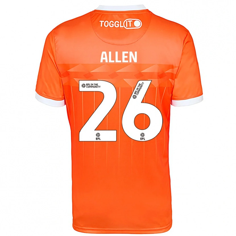 Danxen Hombre Camiseta Lauren Allen #26 Blanco Naranja Portero Equipación 2025/26 La Camisa