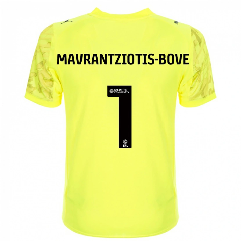 Danxen Hombre Camiseta Kane Mavrantziotis-Bove #1 Negro Amarillo Portero Equipación 2025/26 La Camisa