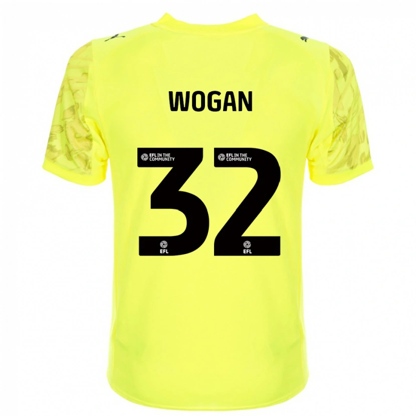 Danxen Hombre Camiseta Andrew Wogan #32 Negro Amarillo Portero Equipación 2025/26 La Camisa