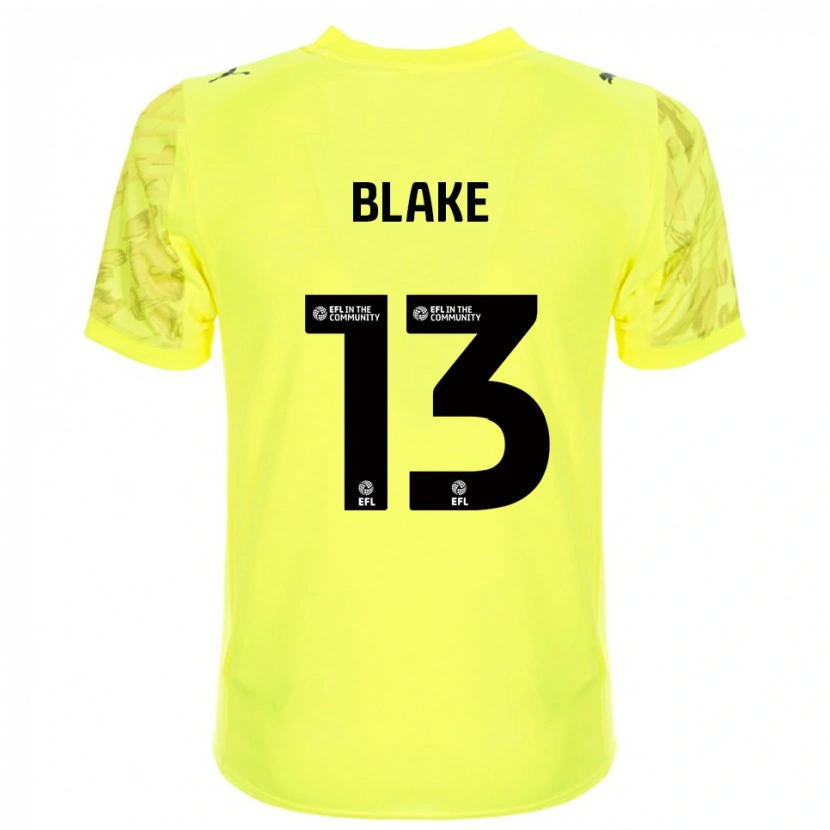 Danxen Hombre Camiseta Billy Blake #13 Negro Amarillo Portero Equipación 2025/26 La Camisa