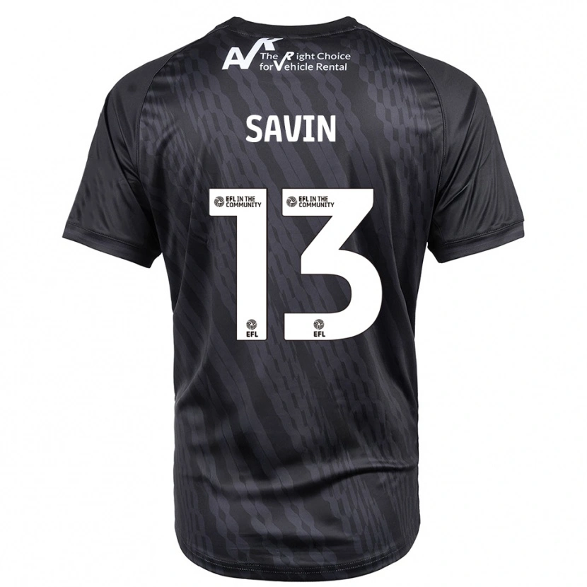 Danxen Hombre Camiseta Toby Savin #13 Blanco Negro Portero Equipación 2025/26 La Camisa