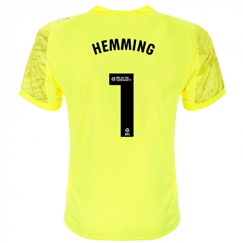Danxen Hombre Camiseta Zach Hemming #1 Negro Amarillo Portero Equipación 2025/26 La Camisa