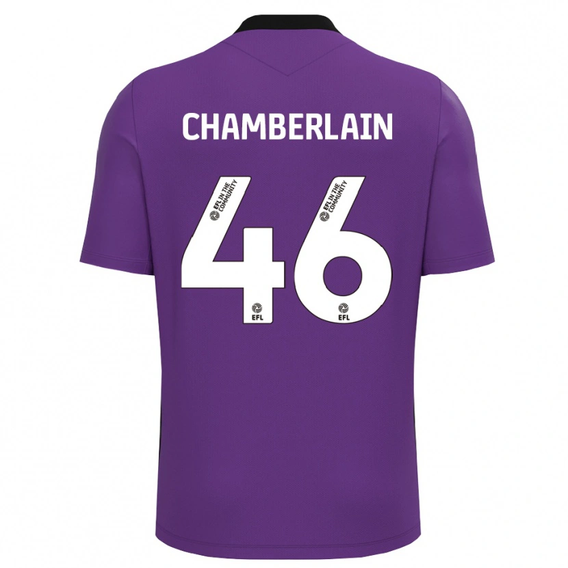 Danxen Hombre Camiseta Harrison Chamberlain #46 Blanco Morado Portero Equipación 2025/26 La Camisa
