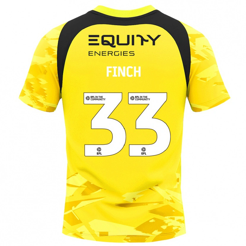 Danxen Hombre Camiseta Tom Finch #33 Negro Amarillo Claro Glack Portero Equipación 2025/26 La Camisa