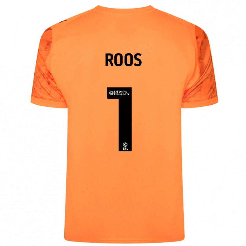 Danxen Hombre Camiseta Kelle Roos #1 Negro Naranja Portero Equipación 2025/26 La Camisa