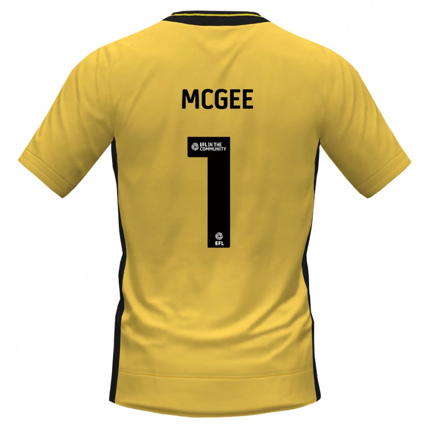 Danxen Hombre Camiseta Luke McGee #1 Negro Amarillo Portero Equipación 2025/26 La Camisa