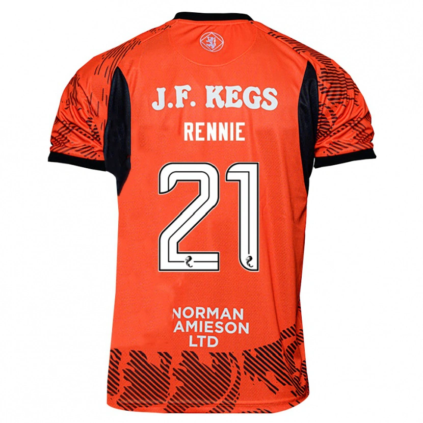 Danxen Hombre Camiseta Beth Rennie #21 Negro Naranja Portero Equipación 2025/26 La Camisa