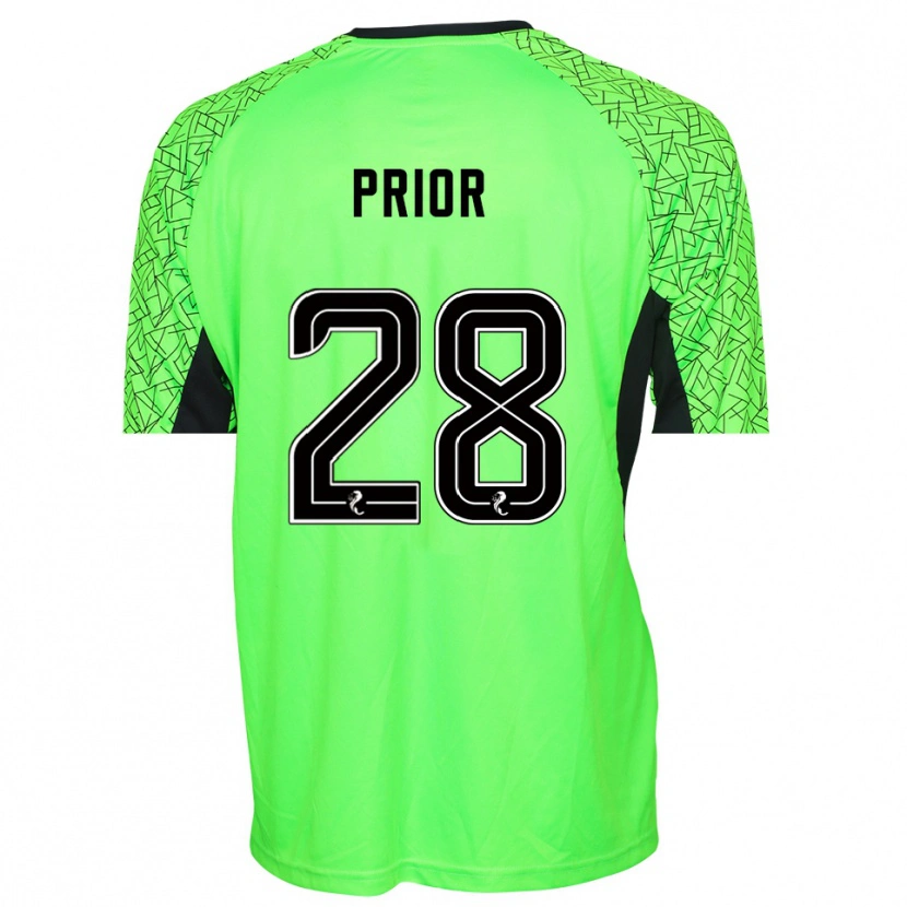 Danxen Hombre Camiseta Jérôme Prior #28 Negro Verde Portero Equipación 2025/26 La Camisa