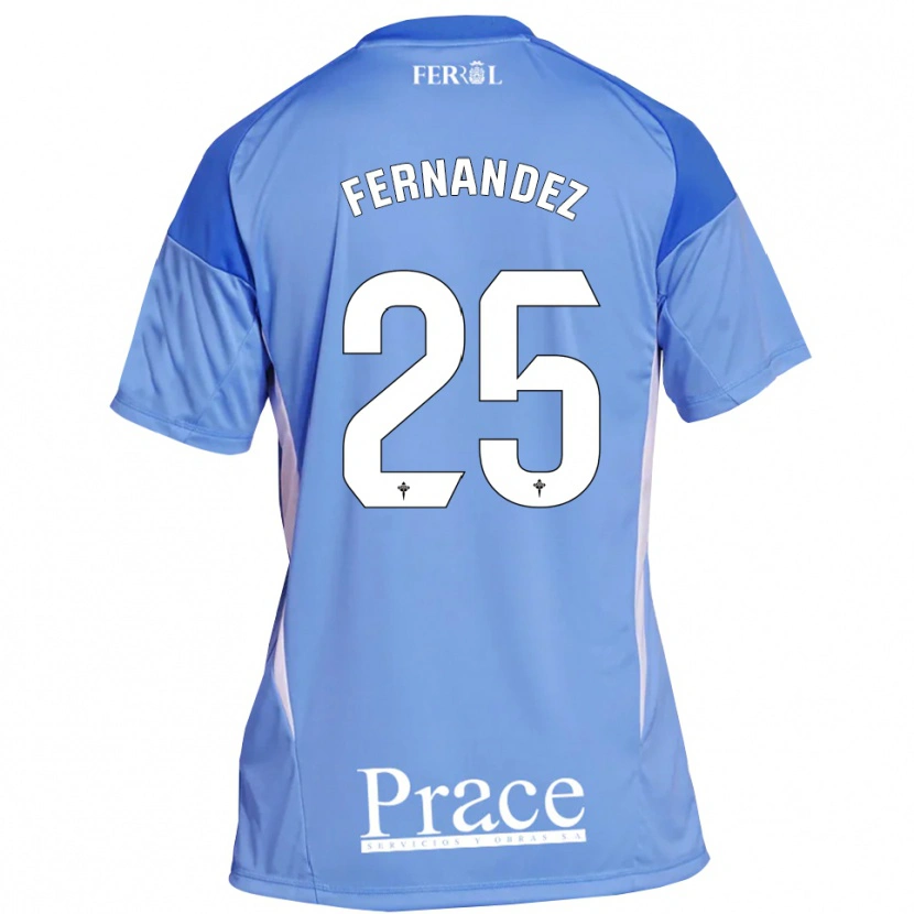Danxen Hombre Camiseta César Fernández #25 Azul Claro Blanco Portero Equipación 2025/26 La Camisa