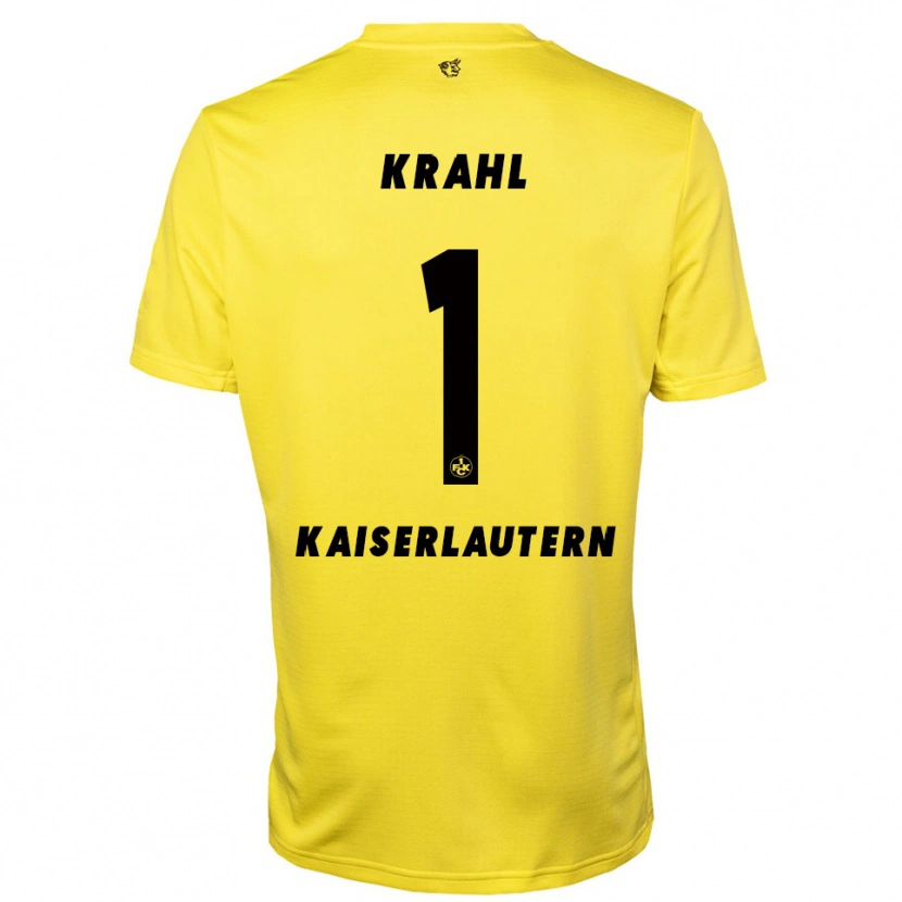 Danxen Hombre Camiseta Julian Krahl #1 Negro Amarillo Portero Equipación 2025/26 La Camisa