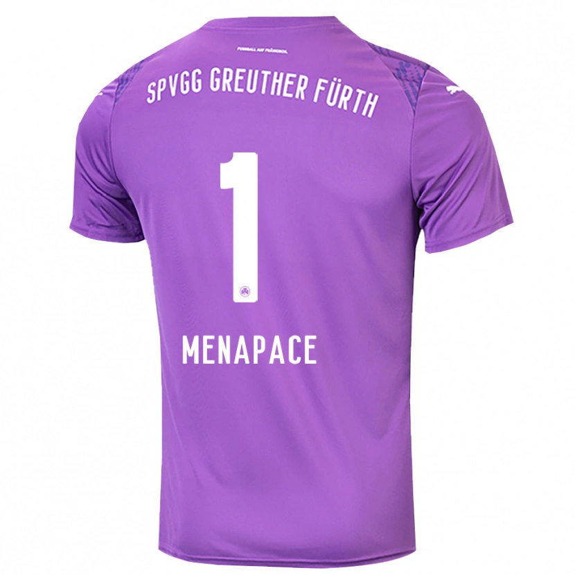 Danxen Hombre Camiseta Theo Menapace #1 Blanco Púrpura Portero Equipación 2025/26 La Camisa
