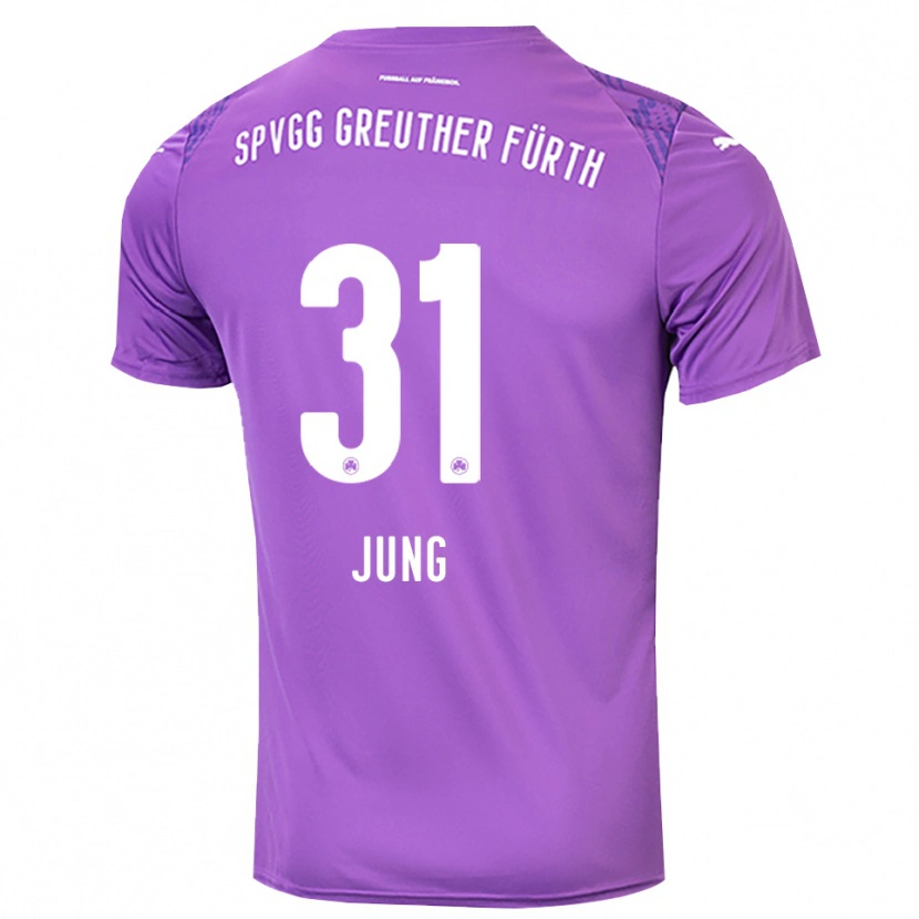 Danxen Hombre Camiseta Sebastian Jung #31 Blanco Púrpura Portero Equipación 2025/26 La Camisa
