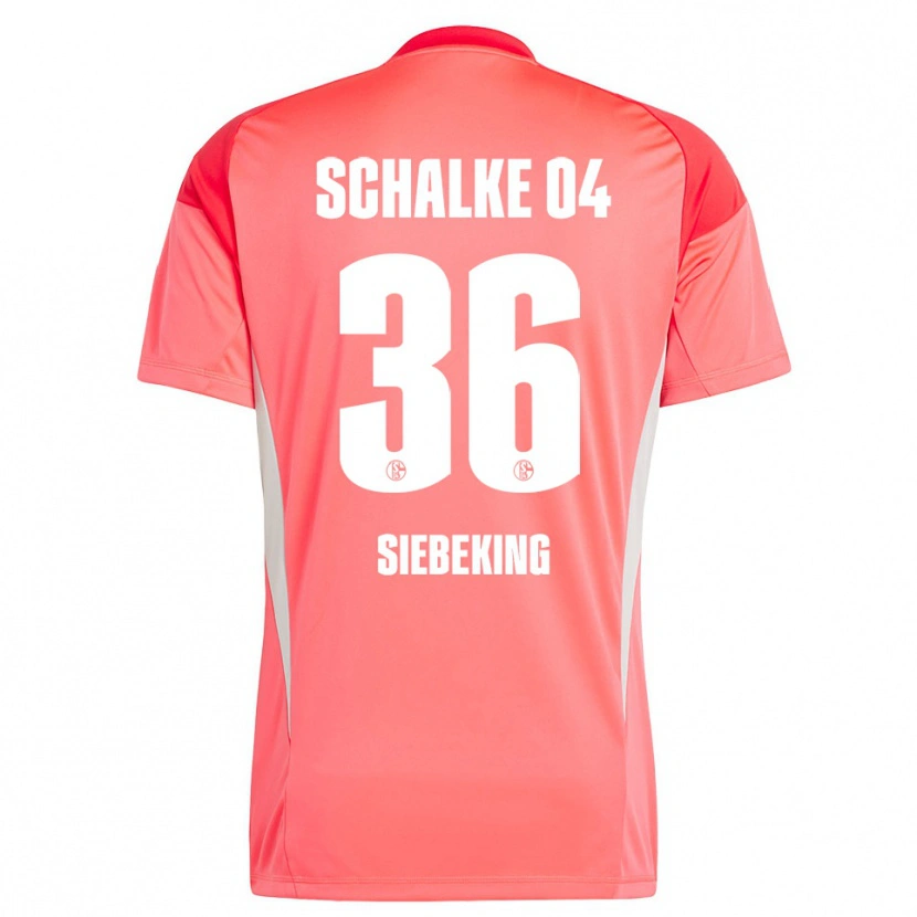Danxen Hombre Camiseta Johannes Siebeking #36 Rojo Coral Portero Equipación 2025/26 La Camisa