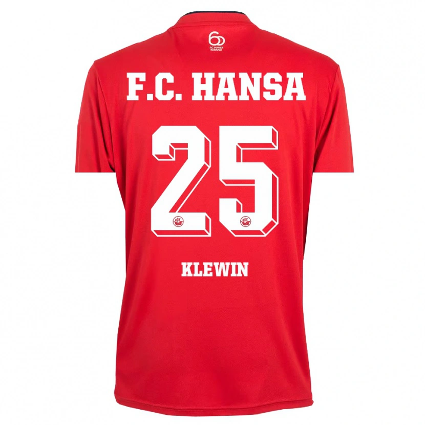 Danxen Hombre Camiseta Philipp Klewin #25 Rojo Blanco Portero Equipación 2025/26 La Camisa
