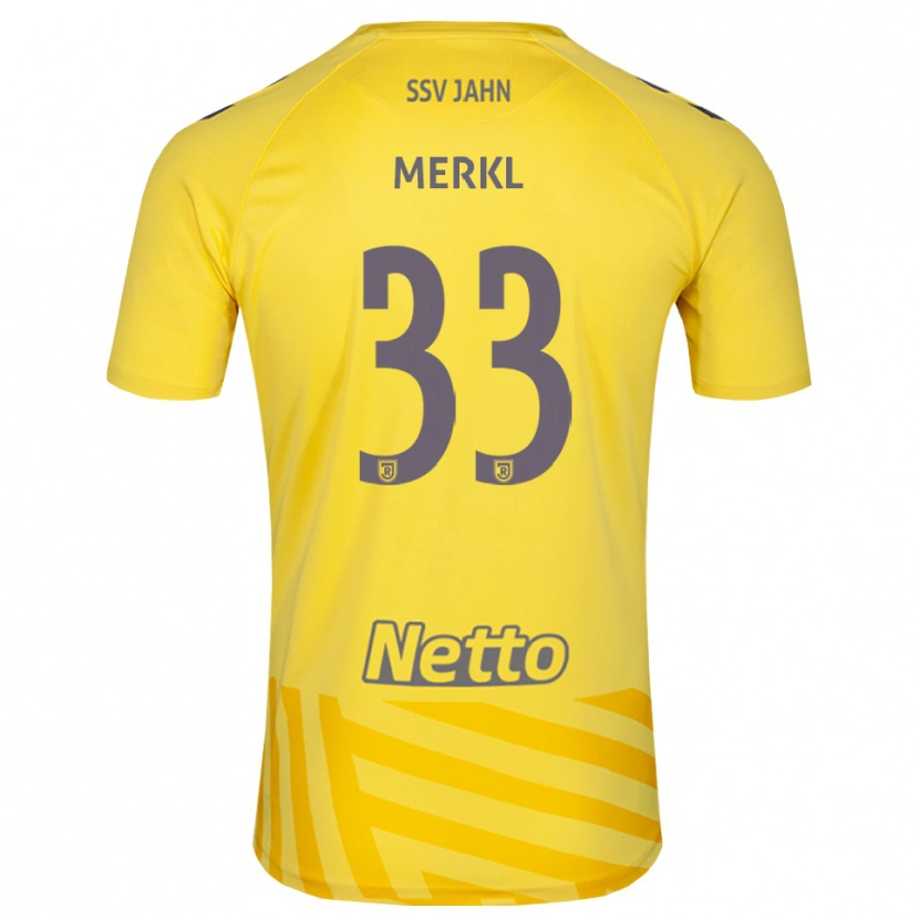 Danxen Hombre Camiseta Maurice Merkl #33 Gris Amarillo Portero Equipación 2025/26 La Camisa