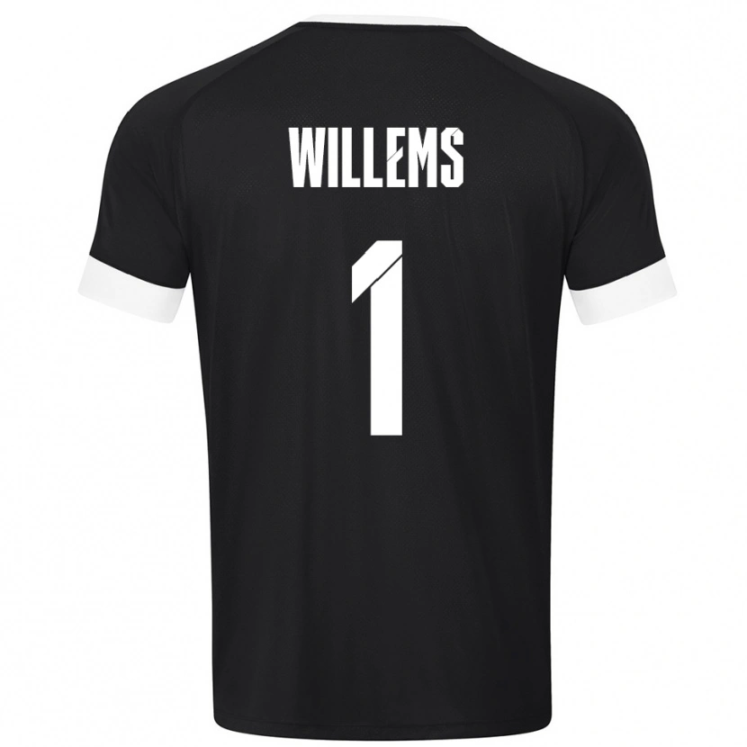 Danxen Hombre Camiseta Leon Willems #1 Blanco Negro Portero Equipación 2025/26 La Camisa