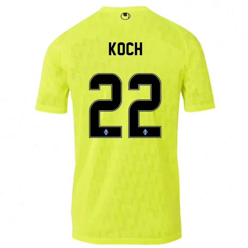 Danxen Hombre Camiseta Nico Koch #22 Negro Amarillo Portero Equipación 2025/26 La Camisa