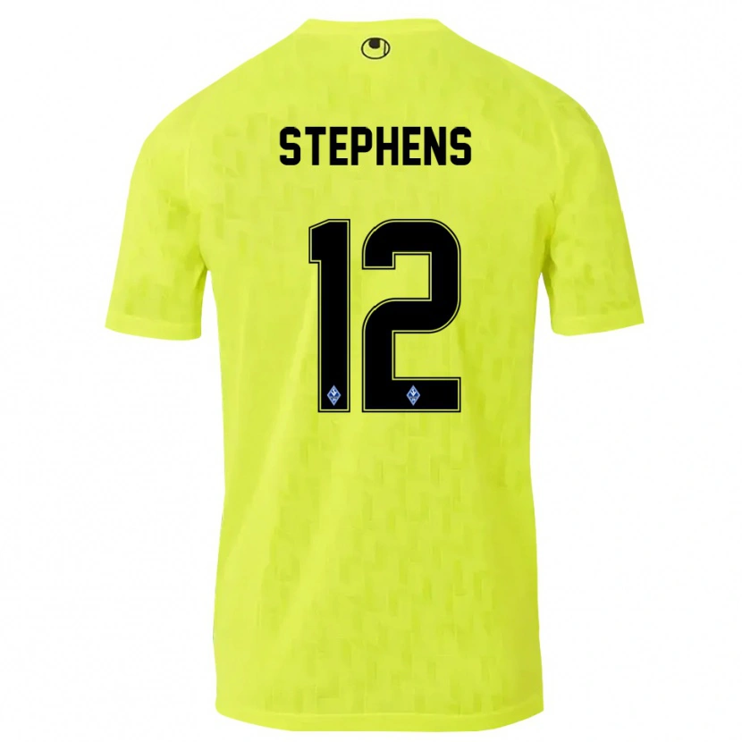 Danxen Hombre Camiseta Kaden Stephens #12 Negro Amarillo Portero Equipación 2025/26 La Camisa