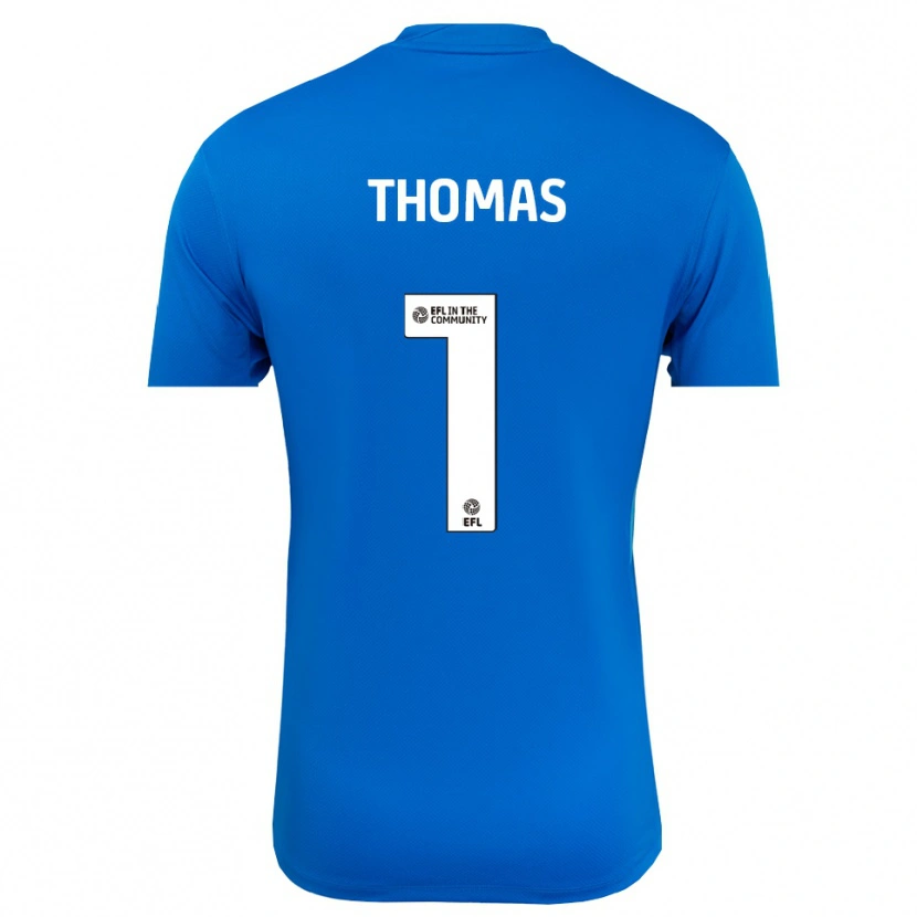 Danxen Hombre Camiseta Lucy Thomas #1 Azul Blanco Portero Equipación 2025/26 La Camisa