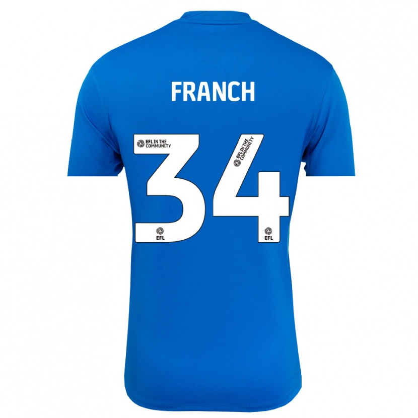 Danxen Hombre Camiseta Adrianna Franch #34 Azul Blanco Portero Equipación 2025/26 La Camisa