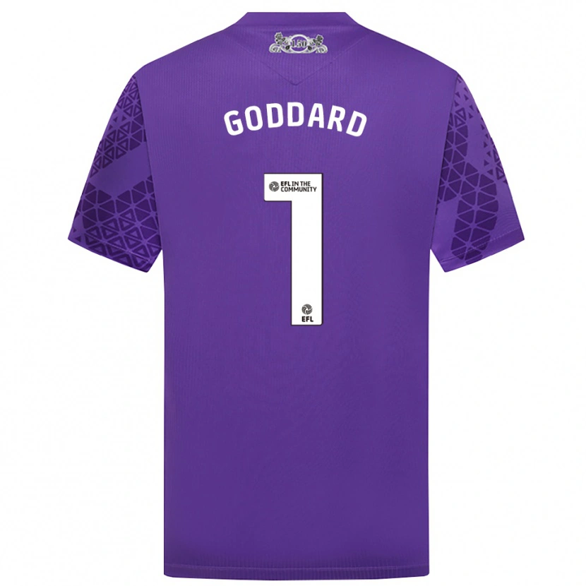 Danxen Hombre Camiseta Felix Goddard #1 Morado Blanco Portero Equipación 2025/26 La Camisa