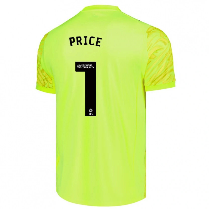 Danxen Hombre Camiseta Harley Price #1 Verde Fluorescente Portero Equipación 2025/26 La Camisa