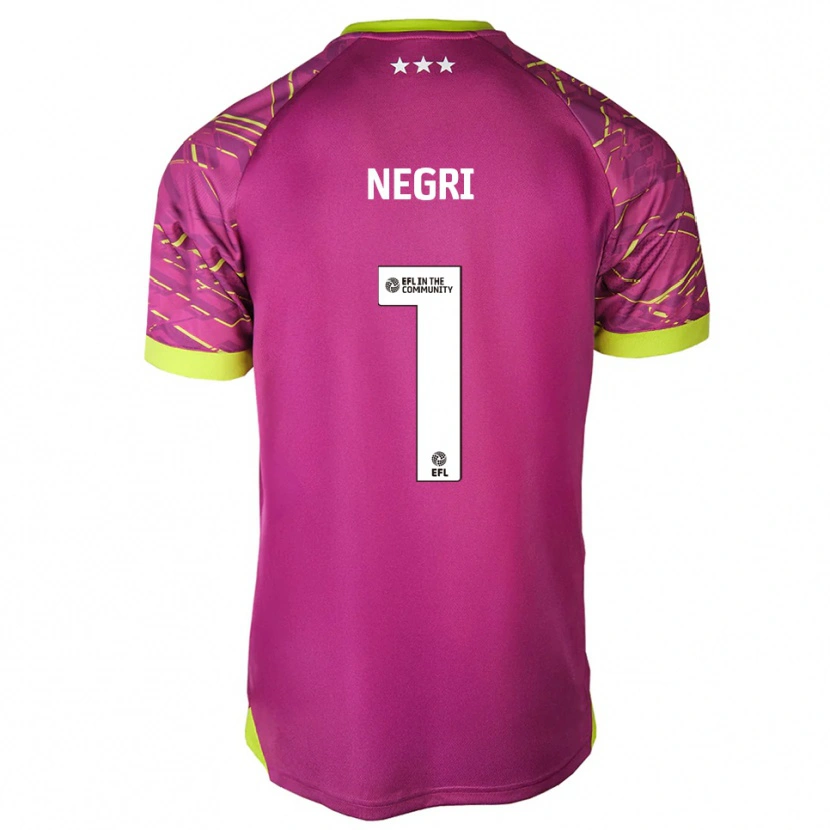 Danxen Hombre Camiseta Natalia Negri #1 Rojo Violeta Medio Portero Equipación 2025/26 La Camisa