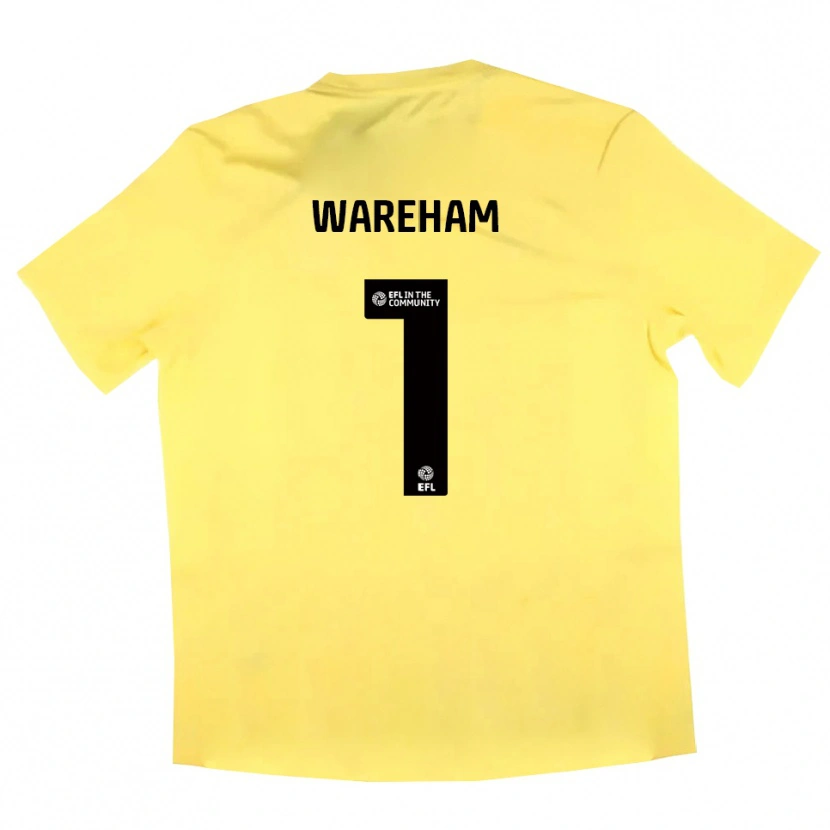 Danxen Hombre Camiseta Laura Wareham #1 Negro Amarillo Portero Equipación 2025/26 La Camisa