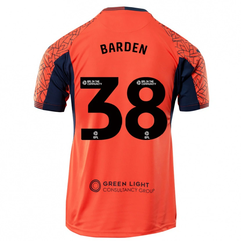 Danxen Hombre Camiseta Daniel Barden #38 Negro Naranja Portero Equipación 2025/26 La Camisa