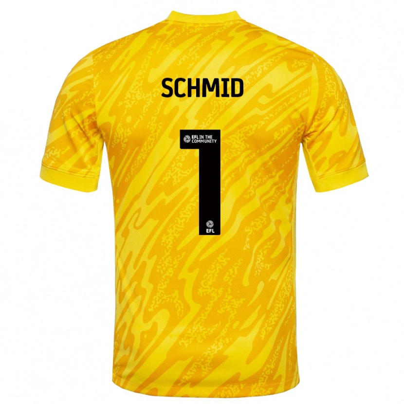 Danxen Hombre Camiseta Nicolas Schmid #1 Negro Amarillo Portero Equipación 2025/26 La Camisa