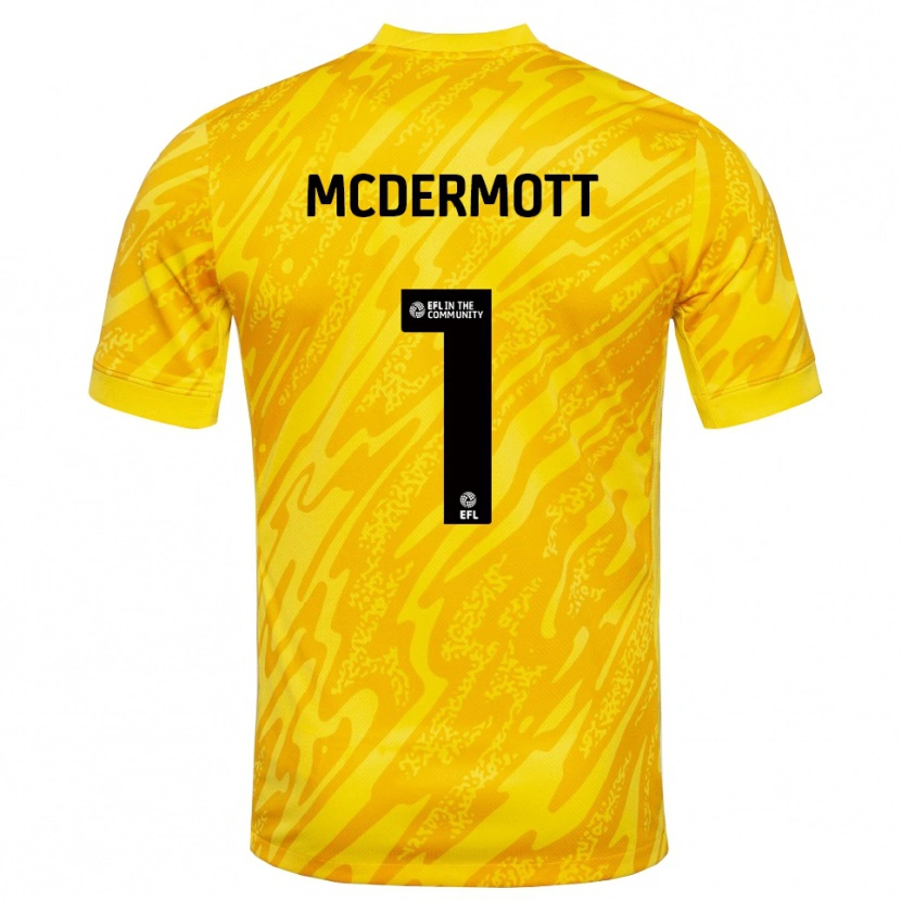 Danxen Hombre Camiseta Conal McDermott #1 Negro Amarillo Portero Equipación 2025/26 La Camisa