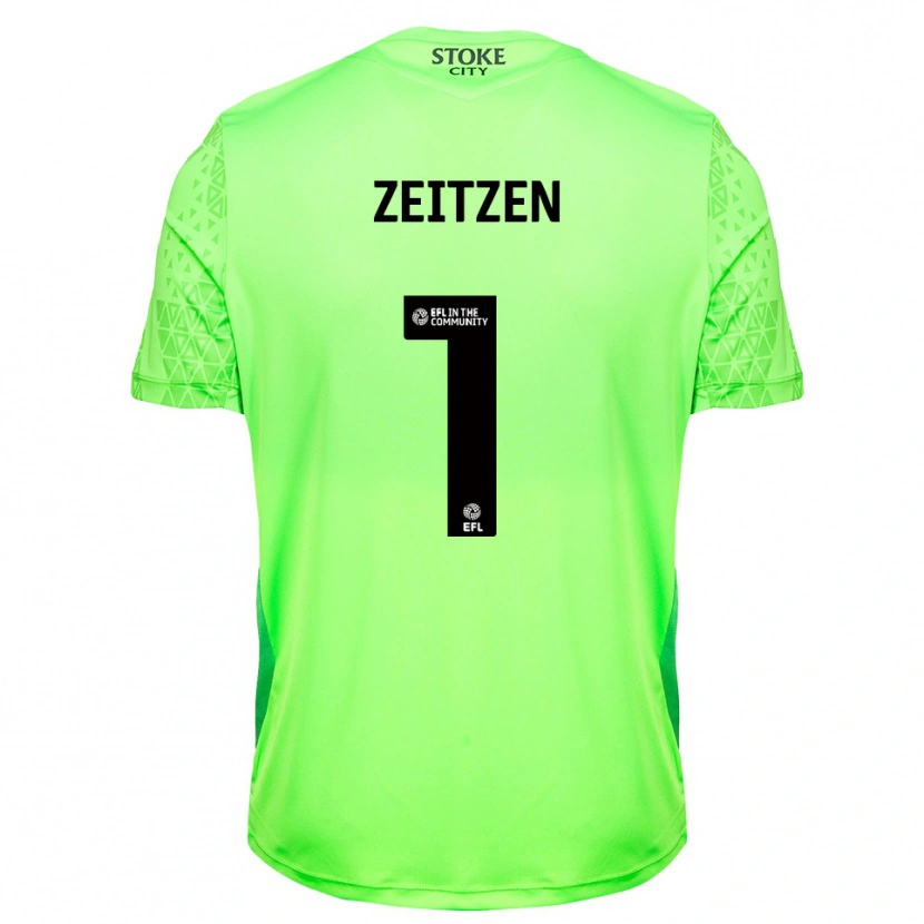 Danxen Hombre Camiseta Michael Zeitzen #1 Verde Negro Portero Equipación 2025/26 La Camisa