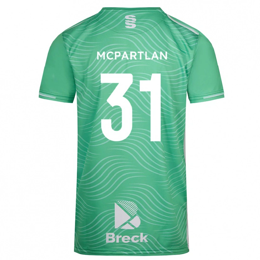 Danxen Hombre Camiseta Cian McPartlan #31 Turquesa Medio Portero Equipación 2025/26 La Camisa
