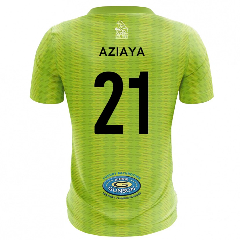 Danxen Hombre Camiseta David Aziaya #21 Verde Prado Portero Equipación 2025/26 La Camisa