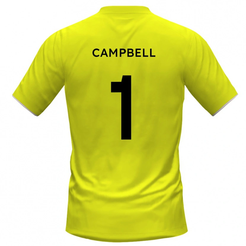 Danxen Hombre Camiseta Maison Campbell #1 Negro Amarillo Portero Equipación 2025/26 La Camisa
