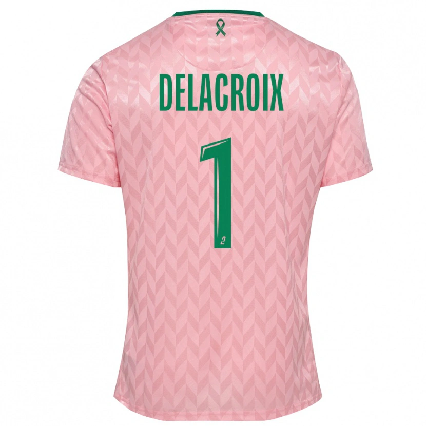 Danxen Hombre Camiseta Noa Delacroix #1 Verde Rosa Portero Equipación 2025/26 La Camisa