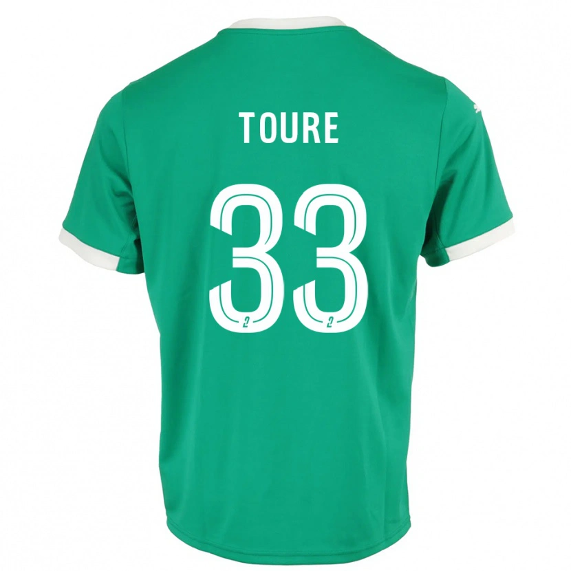 Danxen Hombre Camiseta Almami Touré #33 Blanco Verde Portero Equipación 2025/26 La Camisa