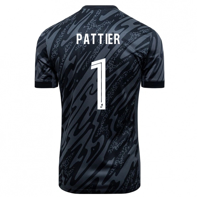 Danxen Hombre Camiseta Maxime Pattier #1 Negro Gris Portero Equipación 2025/26 La Camisa