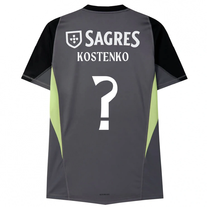 Danxen Hombre Camiseta Igor Kostenko #0 Gris Oscuro Negro Portero Equipación 2025/26 La Camisa