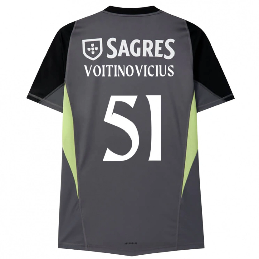Danxen Hombre Camiseta Arnas Voitinovičius #51 Gris Oscuro Negro Portero Equipación 2025/26 La Camisa