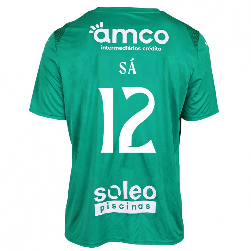 Danxen Hombre Camiseta Tiago Sá #12 Verde Blanco Portero Equipación 2025/26 La Camisa