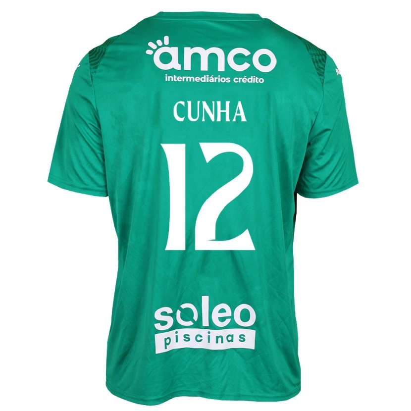 Danxen Hombre Camiseta Romário Cunha #12 Verde Blanco Portero Equipación 2025/26 La Camisa