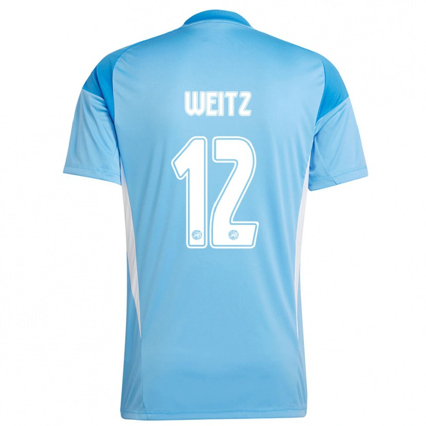 Danxen Hombre Camiseta Axel Weitz #12 Azul Claro Blanco Portero Equipación 2025/26 La Camisa