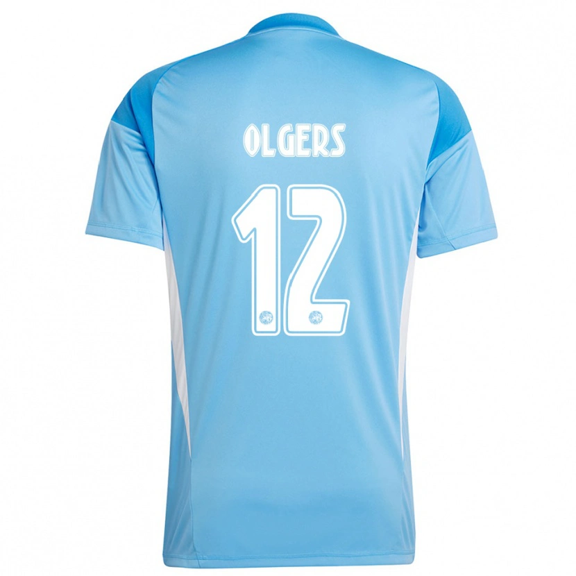 Danxen Hombre Camiseta Guus Olgers #12 Azul Claro Blanco Portero Equipación 2025/26 La Camisa
